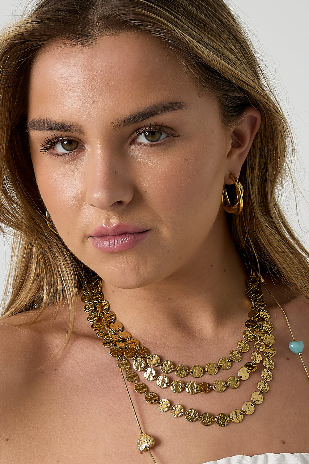 Boucles d'oreilles créoles doubles et épaisses avec détails torsadés h5Image2