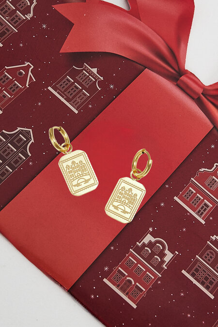 Boucles d'oreilles en acier inoxydable Amsterdam Canal House