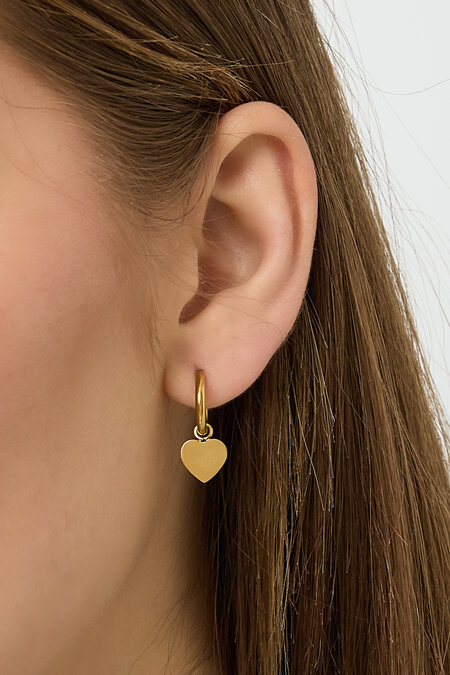 Orecchini pendenti in acciaio inossidabile a forma di cuore, casual, quotidiani, semplici, da donna