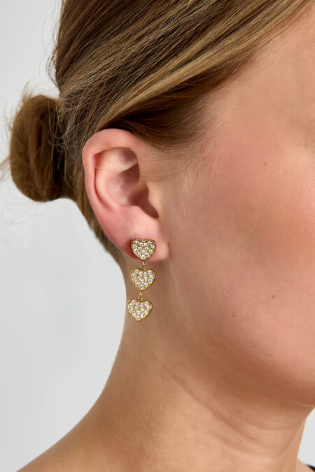 Boucles d'oreilles pendantes en acier inoxydable en forme de cœur, collection décontractée et simple pour femmes