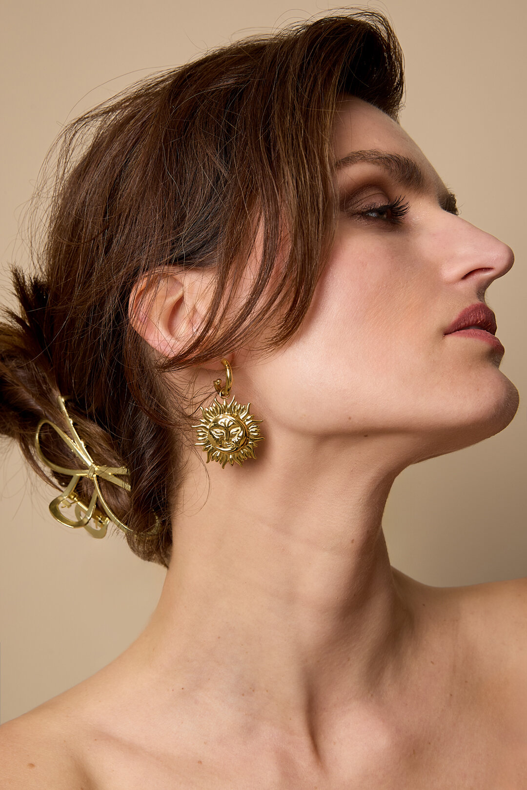 Stainless Steel Drop Earrings sun Casual Daily Simple Series Women's jewelry Picture3