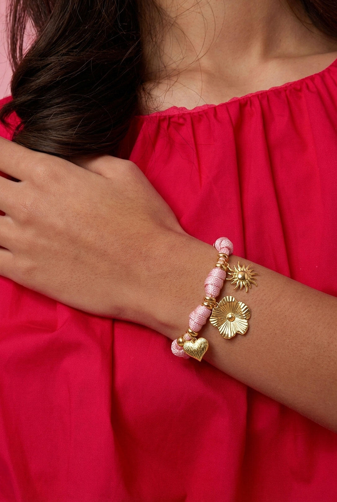 Rope bracelet with knots and various charms h5 Picture4
