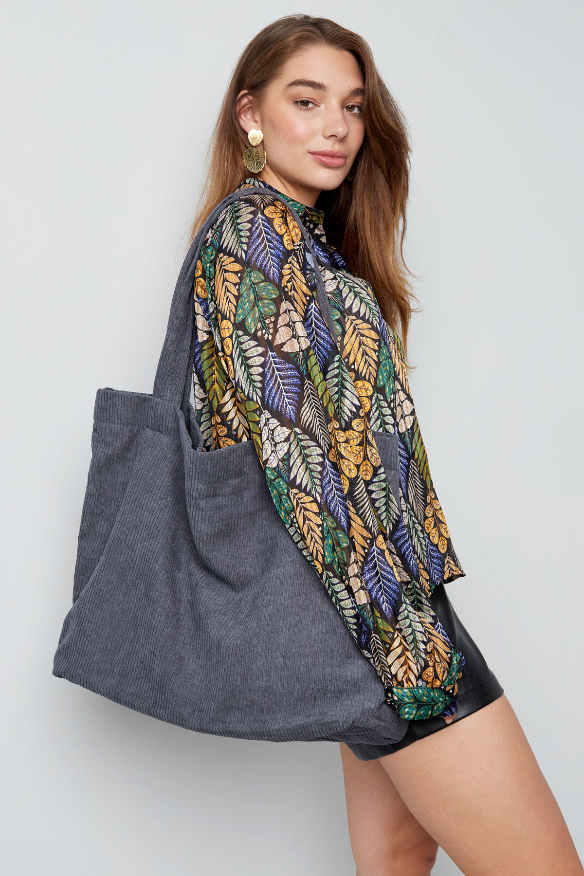 Shopper Bag Rippstoff Camel Polyester h5 Bild2