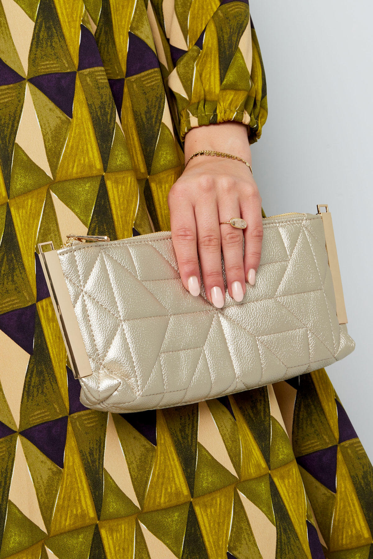 Stitched clutch Gold Color hardware - copper Picture4