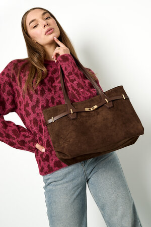 Borse tote tinta unita casual scamosciate accessori quotidiani h5 Immagine2