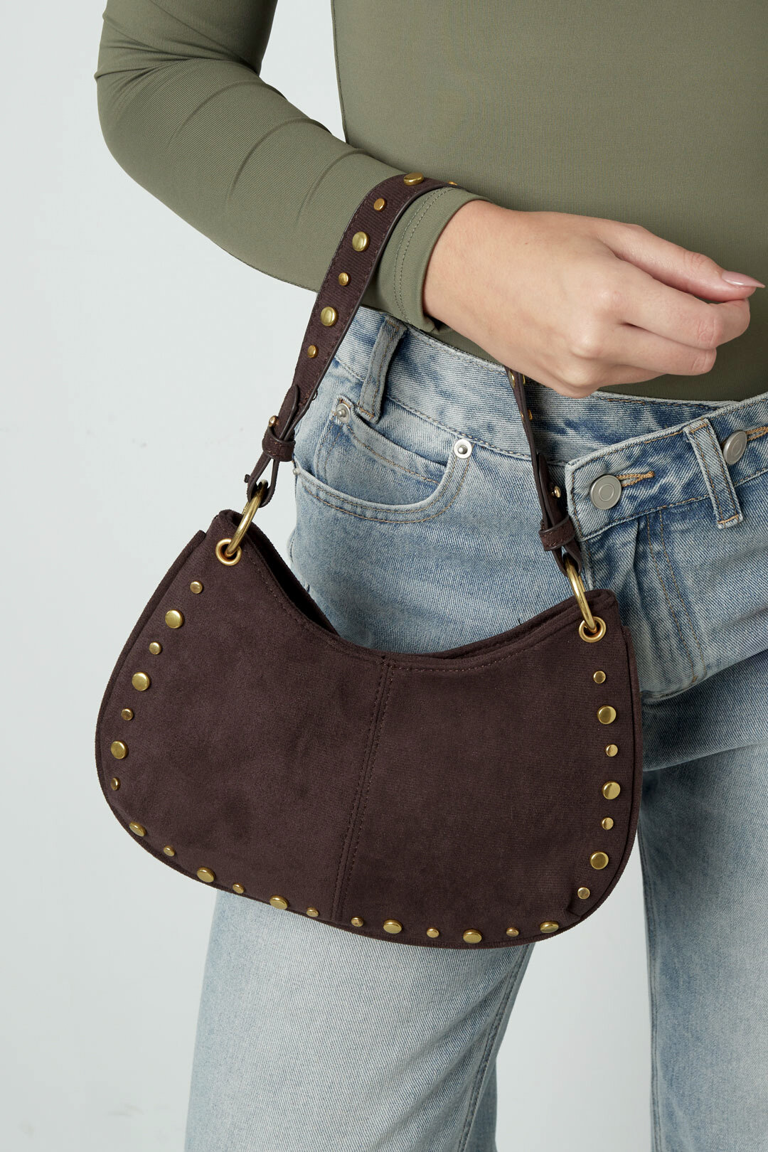 Shoulder Bags Rivet Casual Suede Daily Accessories Picture2