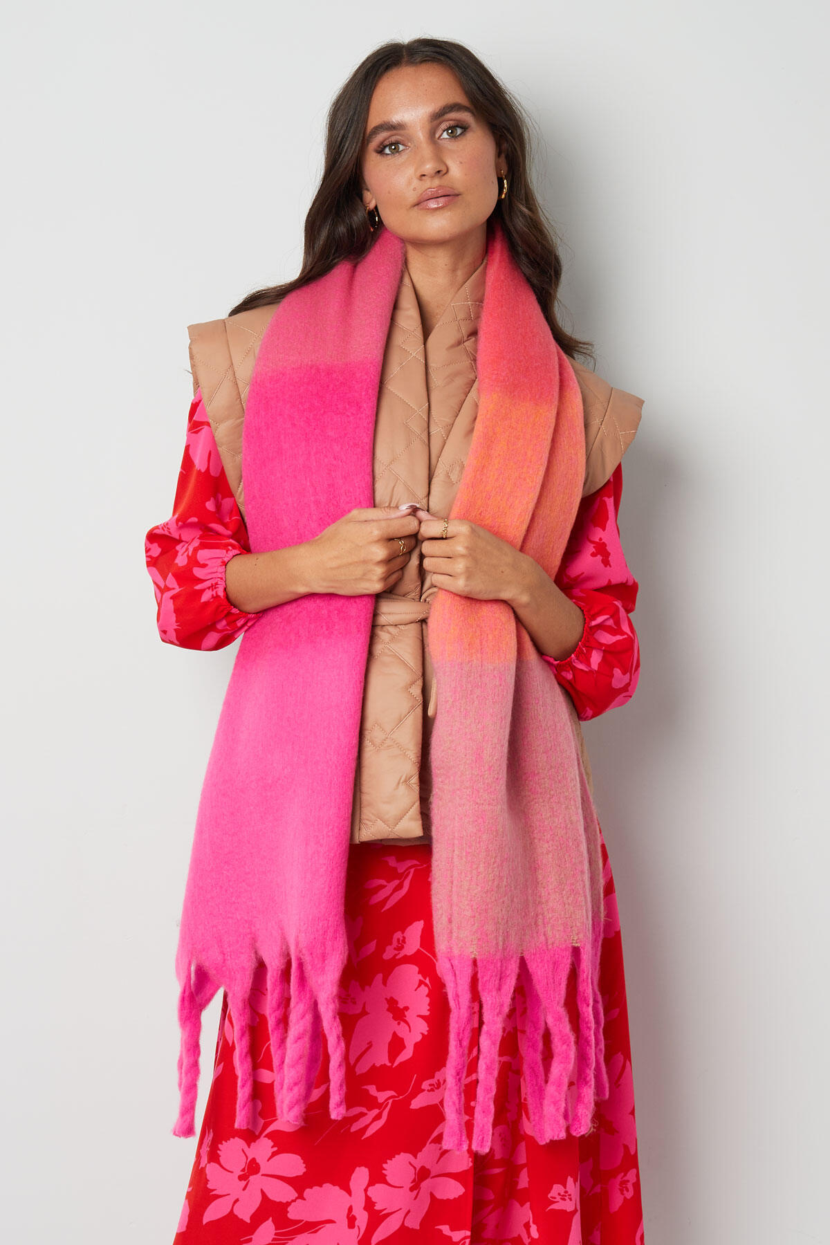 Eşarp açık renkler Rose Polyester h5 Resim6