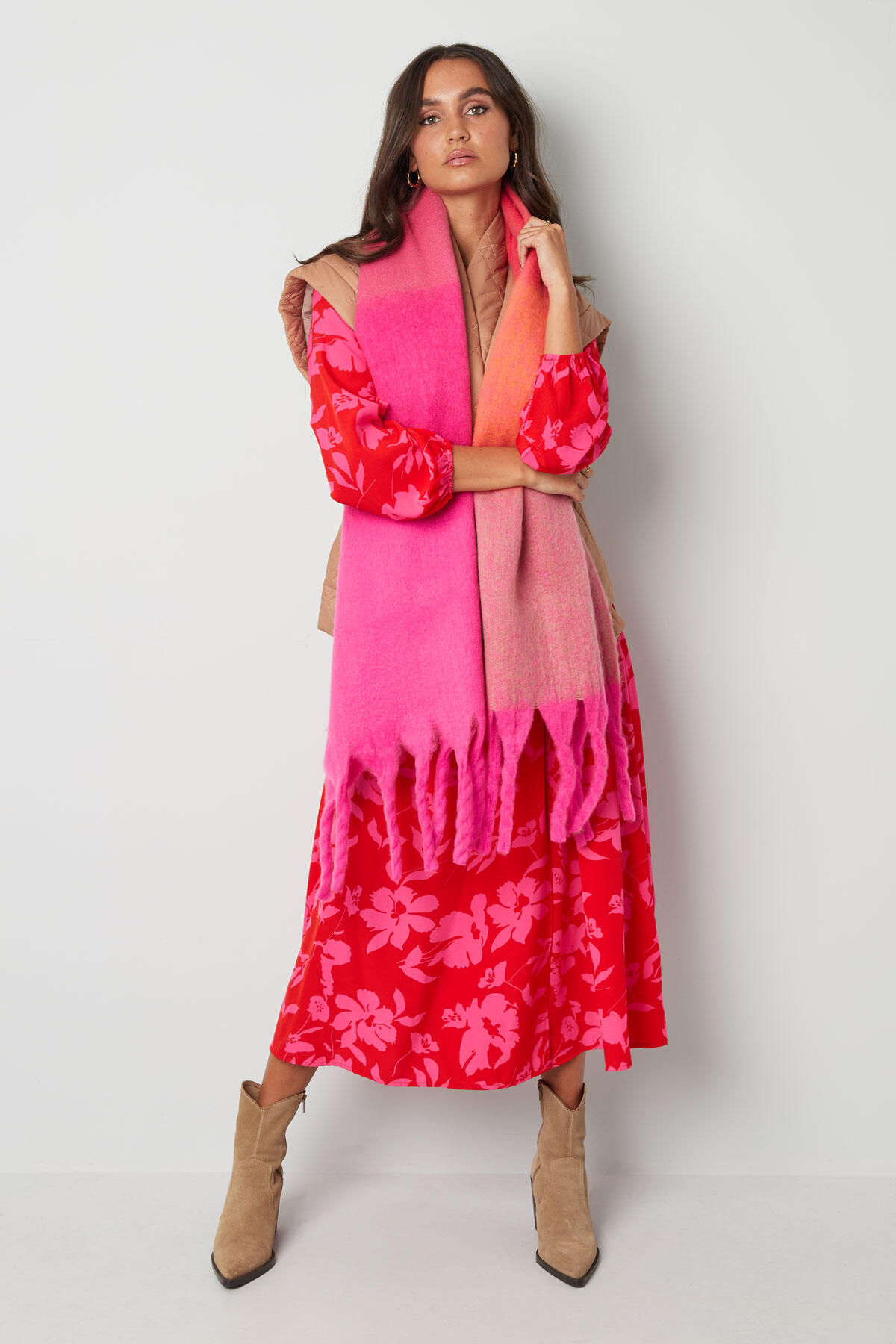 Eşarp açık renkler Rose Polyester h5 Resim7