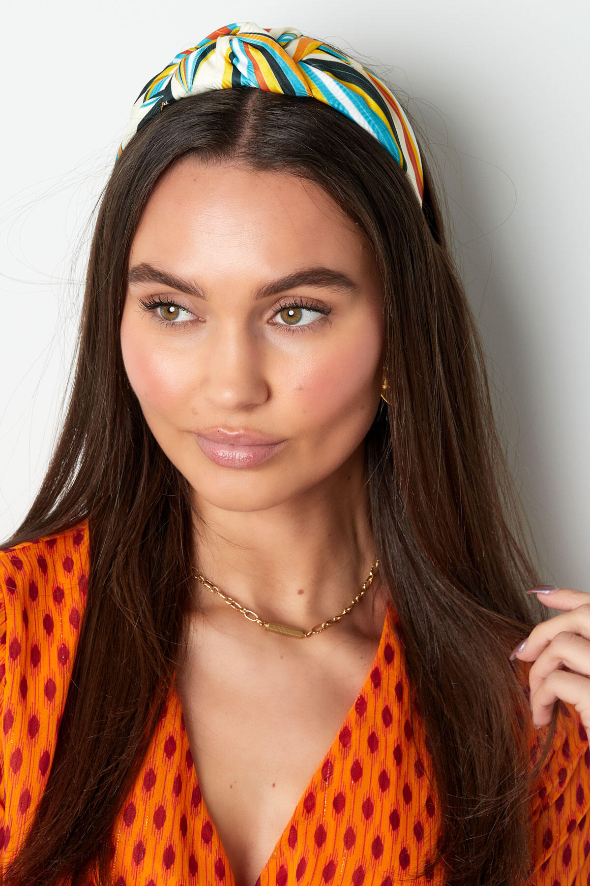 Modèle de bande de cheveux avec noeud Multicouleur Polyester h5 Image3