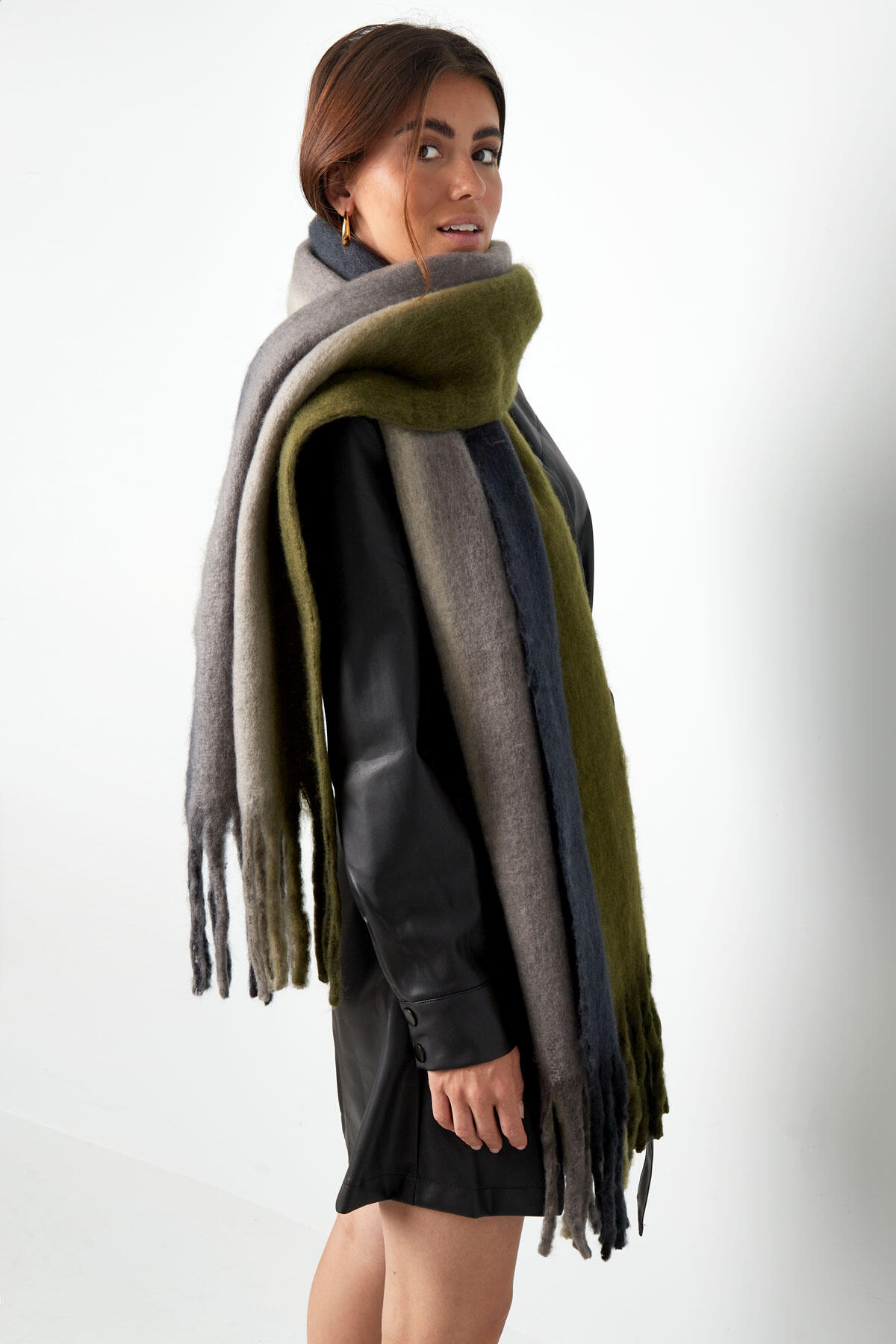 Bufanda de invierno colores ombre gris Imagen6