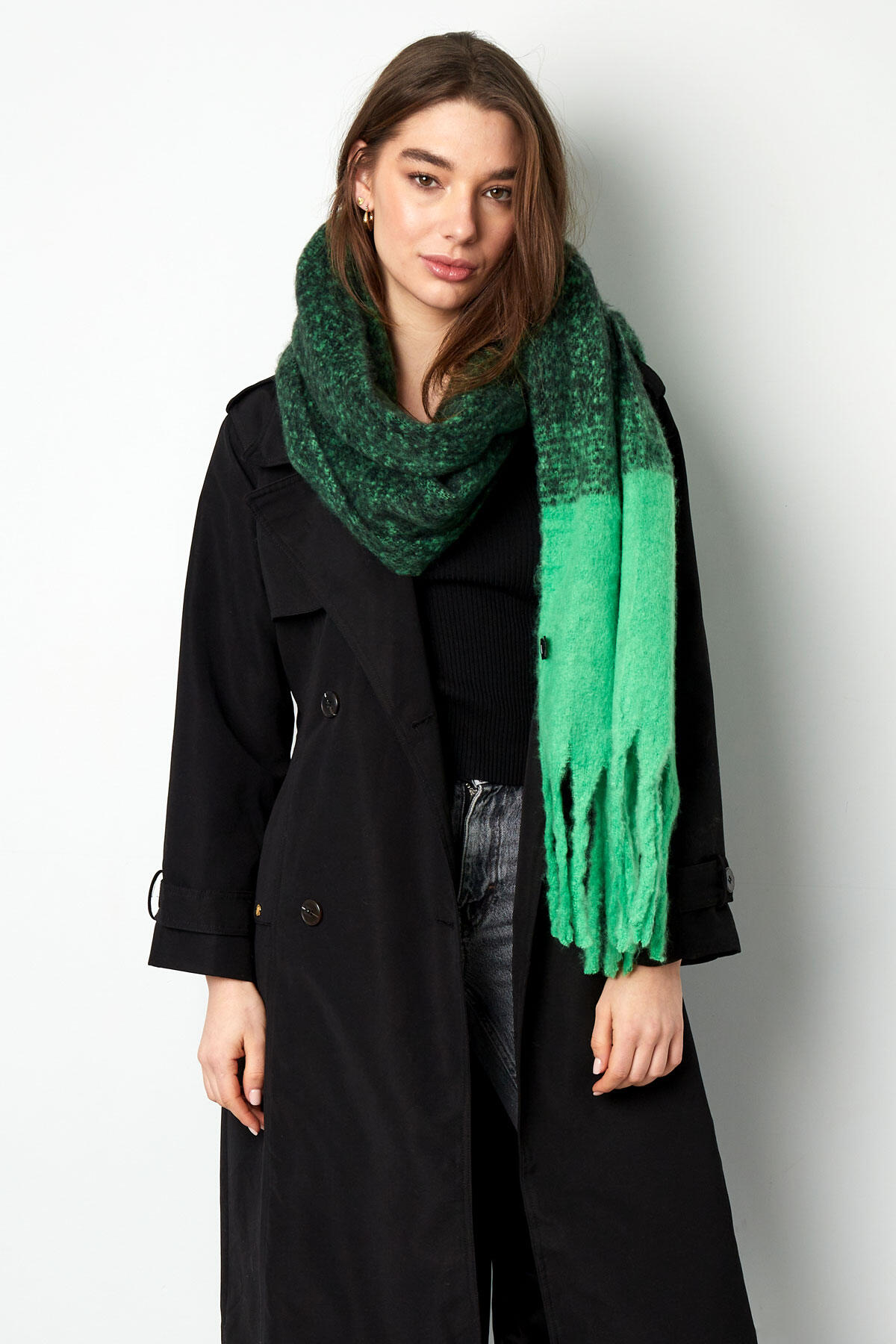 Bufanda de colores beige negro h5 Imagen6
