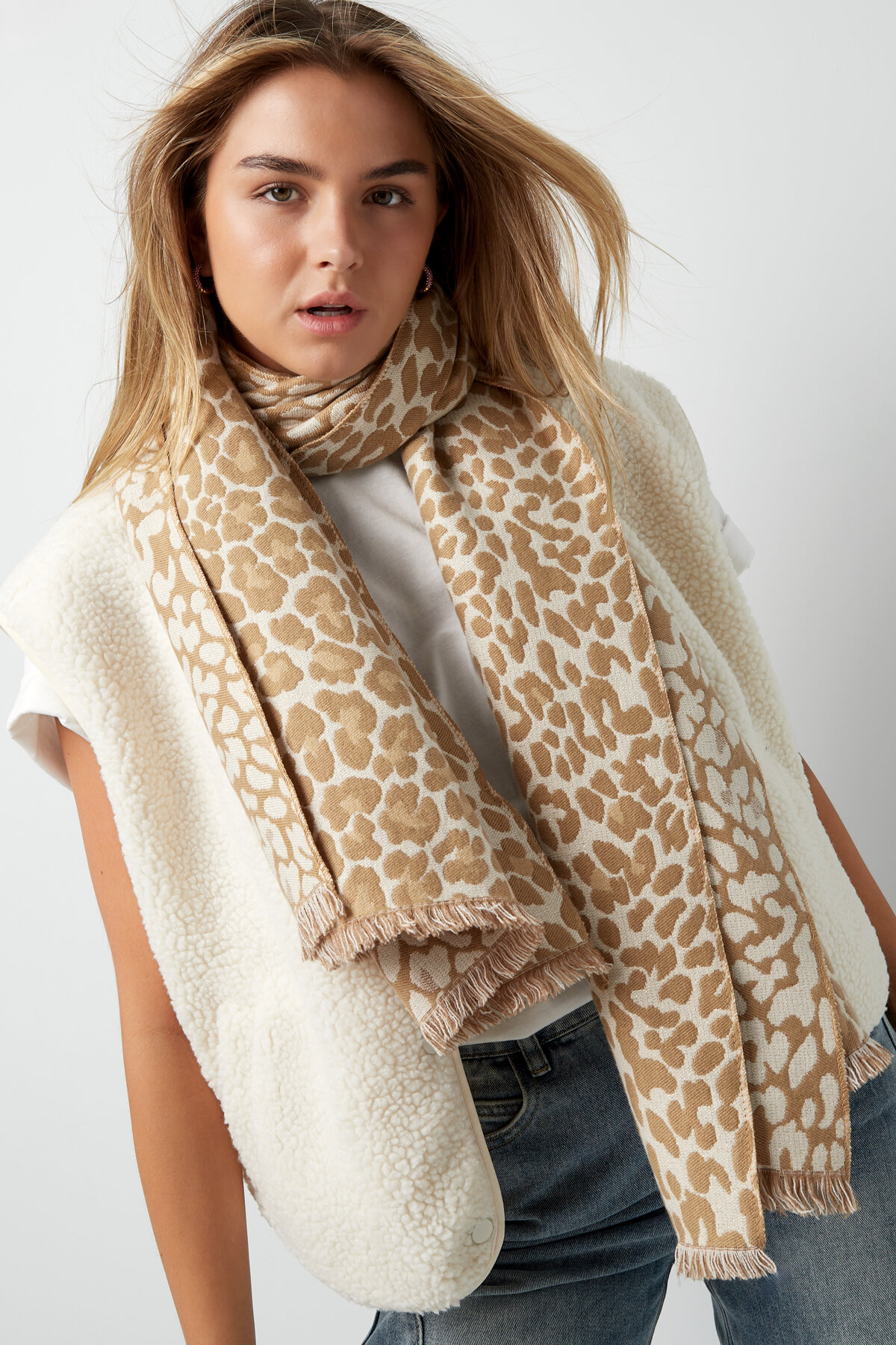 Sciarpa invernale leo lover - arancione rosa h5 Immagine2