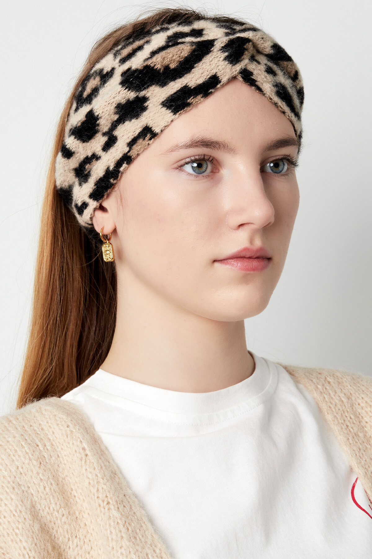 Diadema de invierno con estampado de leopardo Imagen2
