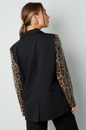 Conjunto de Traje de Mujer en Poliéster Chaqueta con Mangas de Estampado de Leopardo y Lentejuelas h5 Imagen8
