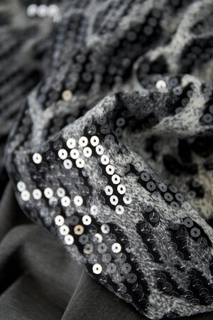 Conjunto de Traje de Mujer en Poliéster Chaqueta con Mangas de Estampado de Leopardo y Lentejuelas h5 Imagen7
