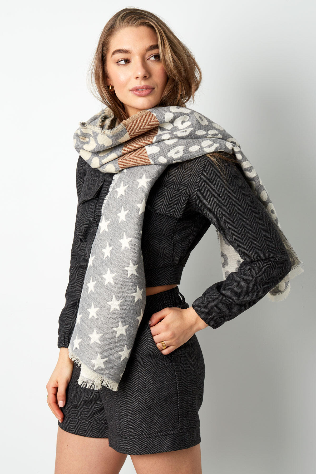 Sjaal ster & leopard duo h5 Afbeelding2