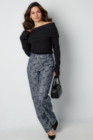 Cotton Woven Women's Straight Leg Pants Casual Floral Print h5 Picture7