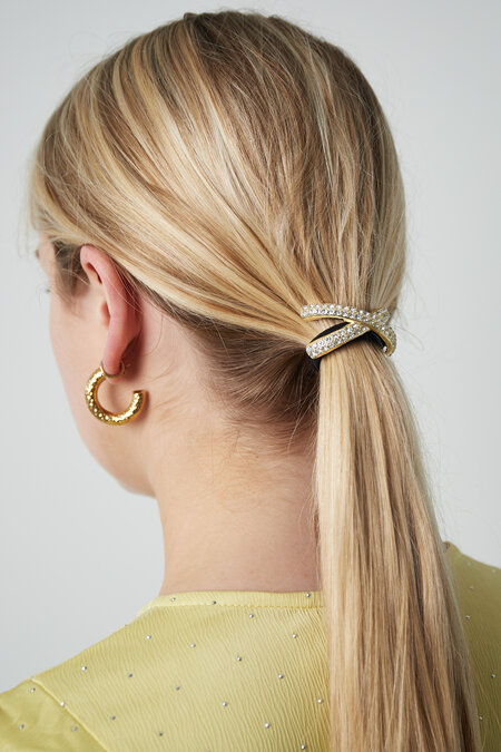 Crossed Shimmer Hair Elastic 2