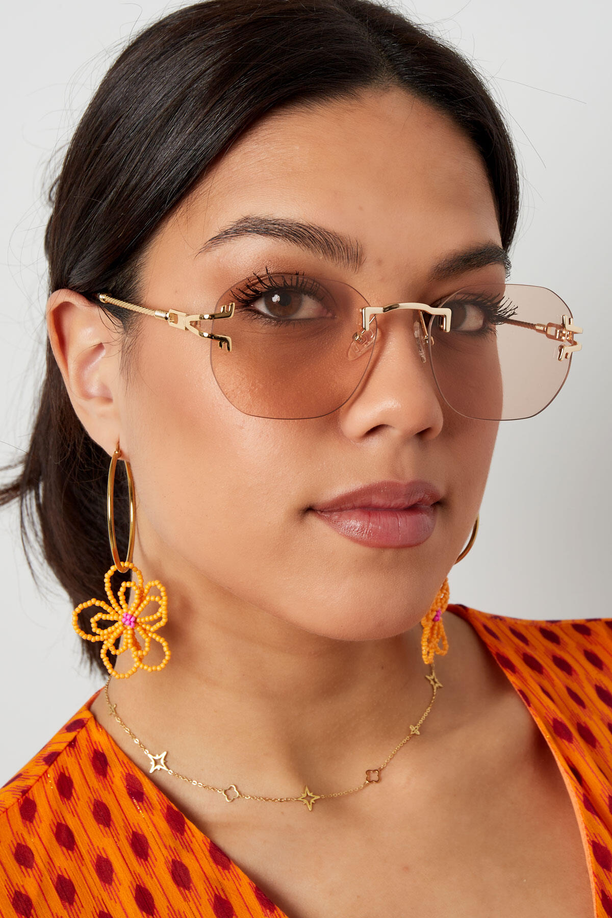Sonnenbrille Runde Brille  Detail Schwarz  Bild5