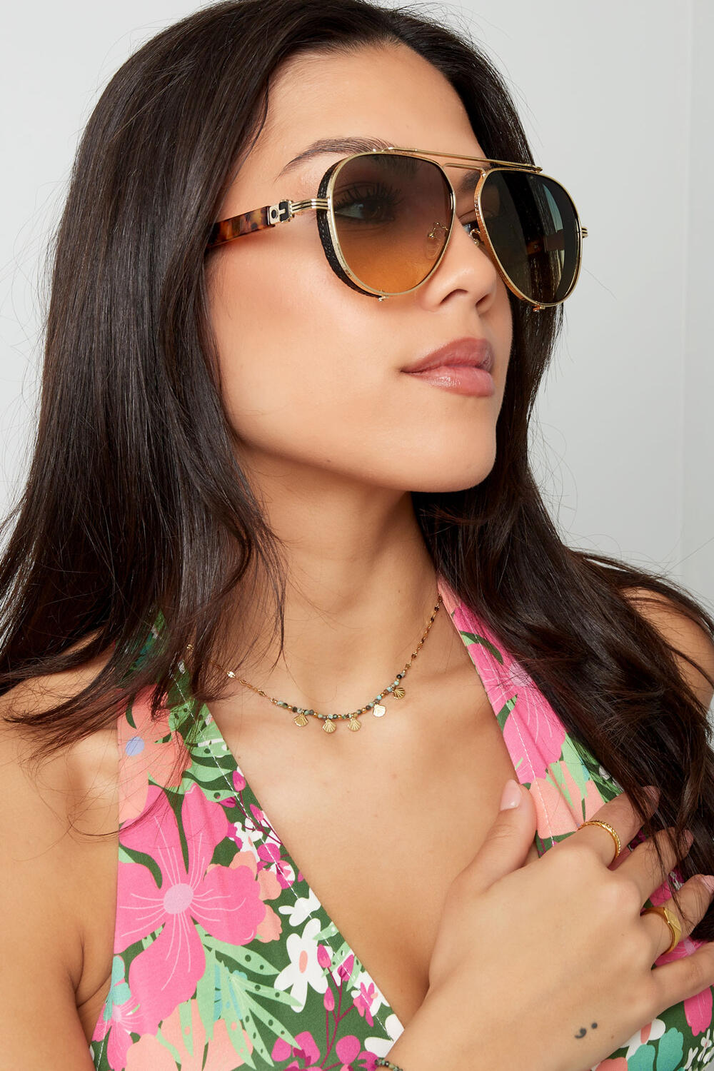 Gafas de sol Pilots Detalle dorado Camel h5Imagen2