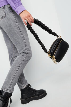 Gevlochten tas strap wijnrood h5 Afbeelding2