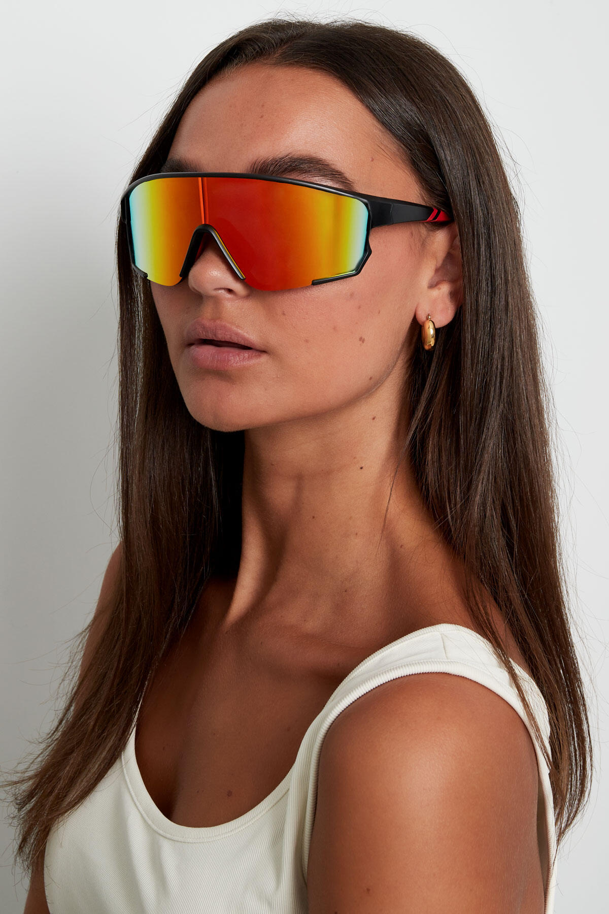 Sonnenbrille mit farbigen Gläsern - schwarz/grün h5 Bild3