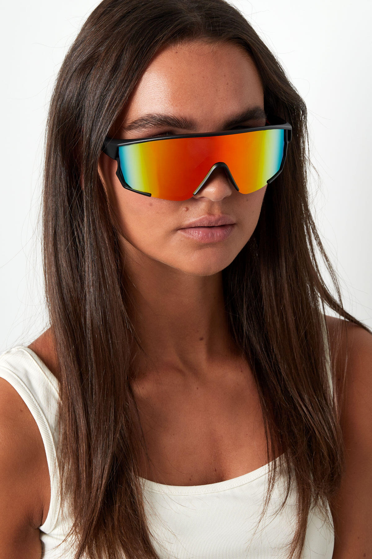 Sonnenbrille mit farbigen Gläsern - schwarz/grün h5 Bild4