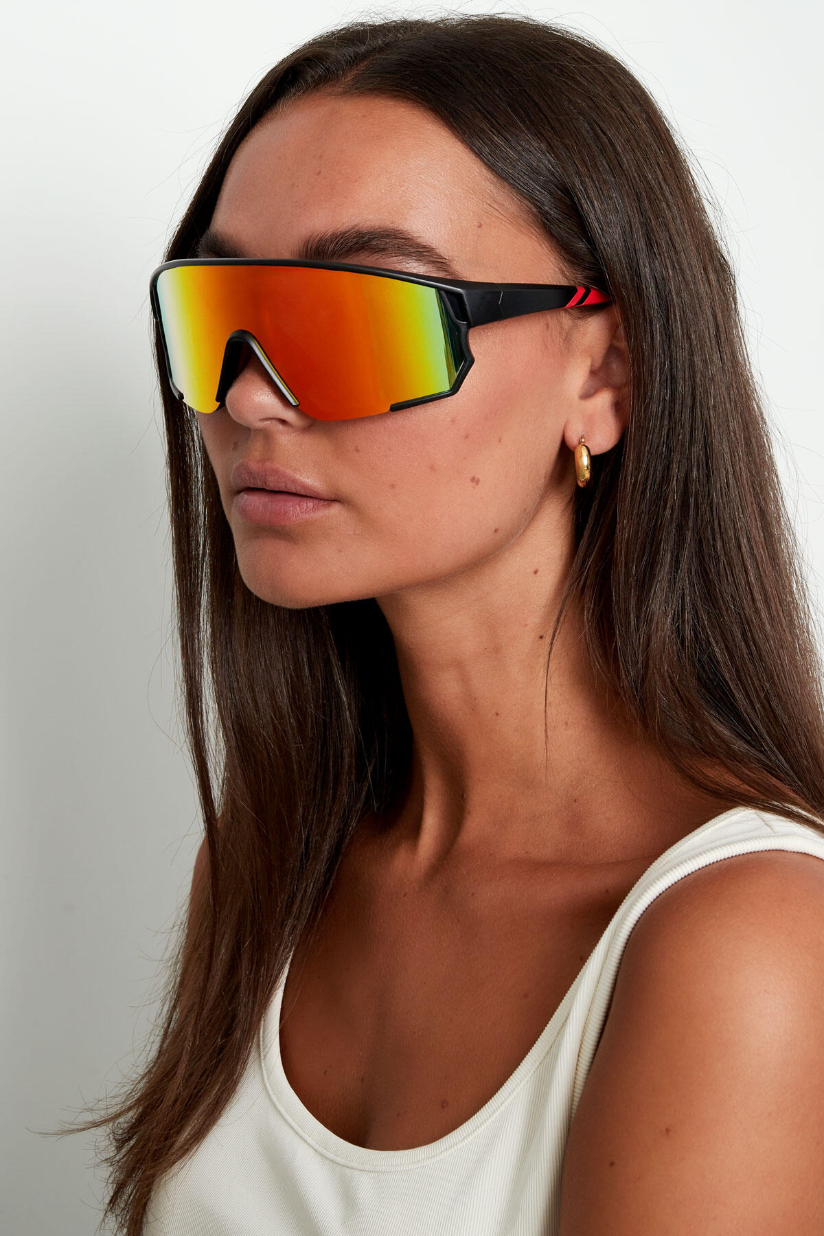 Sonnenbrille mit farbigen Gläsern - schwarz/grün Bild5