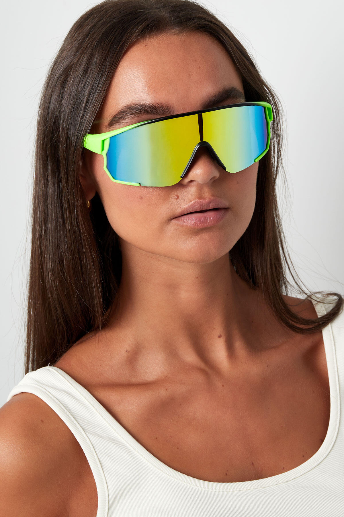 Sonnenbrille mit farbigen Gläsern - schwarz/grün Bild6
