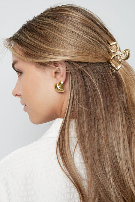 Lazo con pasador para el pelo de perlas - dorado