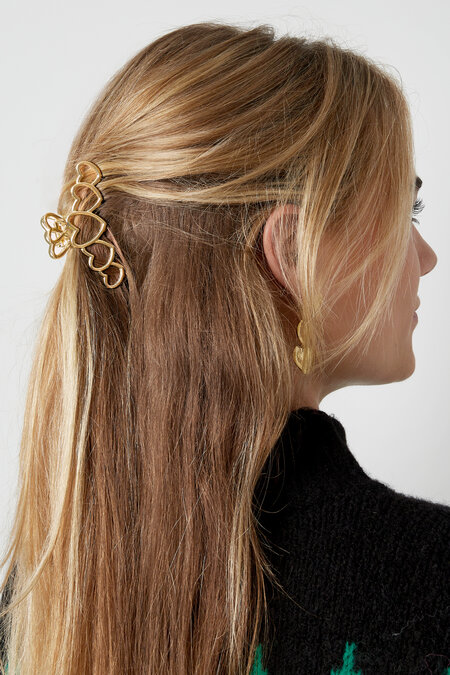 Pinza para el pelo love all over - dorado