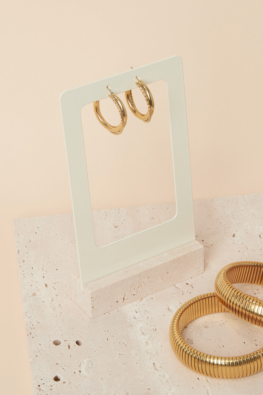 Présentoir de boucles d'oreilles en pierre petit format