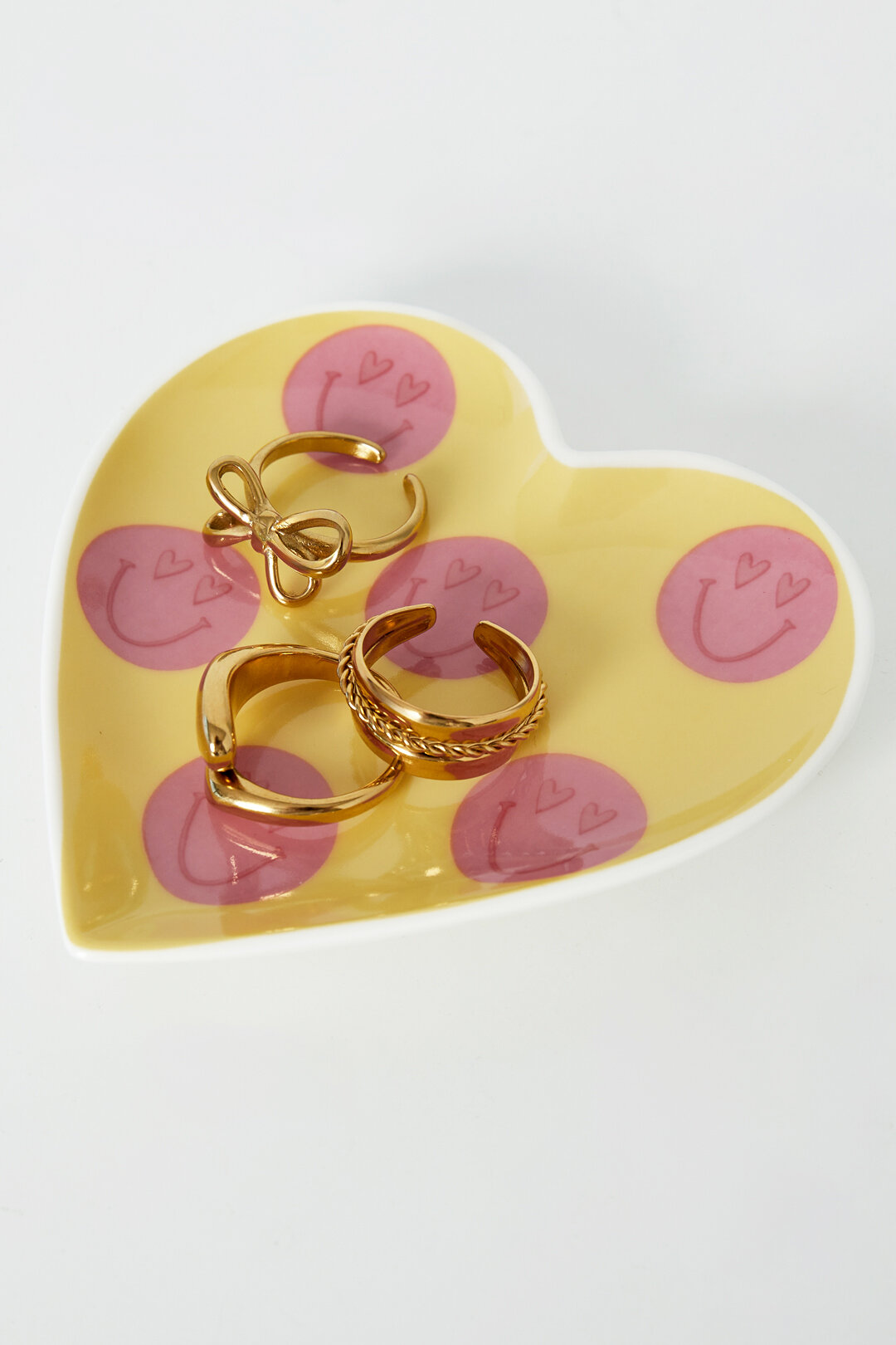 Plateau à bijoux en forme de cœur avec smileys Image2