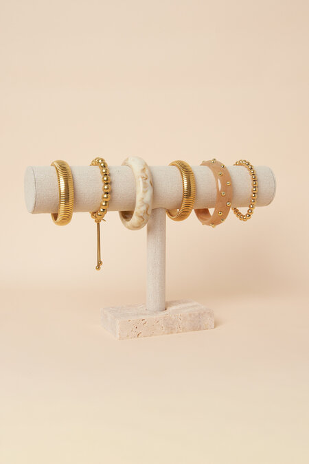 Stone Bracelets Display - Off White