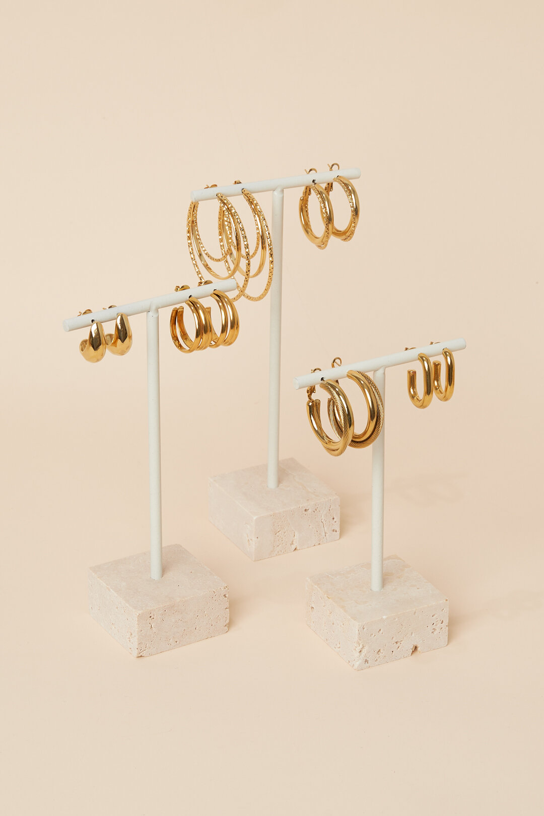 3 Stone Earring Displays - Off White Picture2