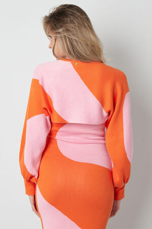 Top a Manica Lunga Donna in Viscosa Design a Blocchi di Colore h5 Immagine8