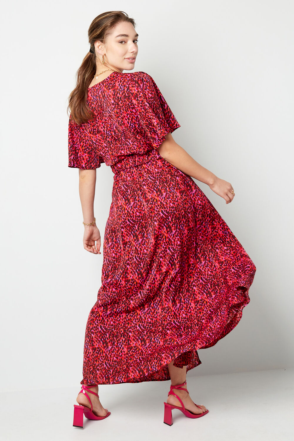 Langes Kleid mit Aufdruck - rot S h5Bild7