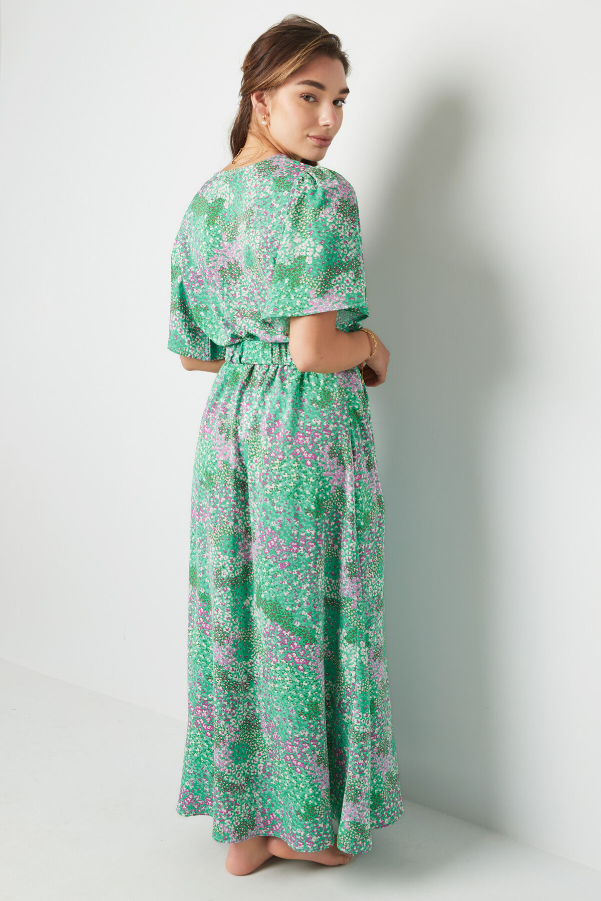 Maxi Vestido Estampado Floral Rosa S Imagen8