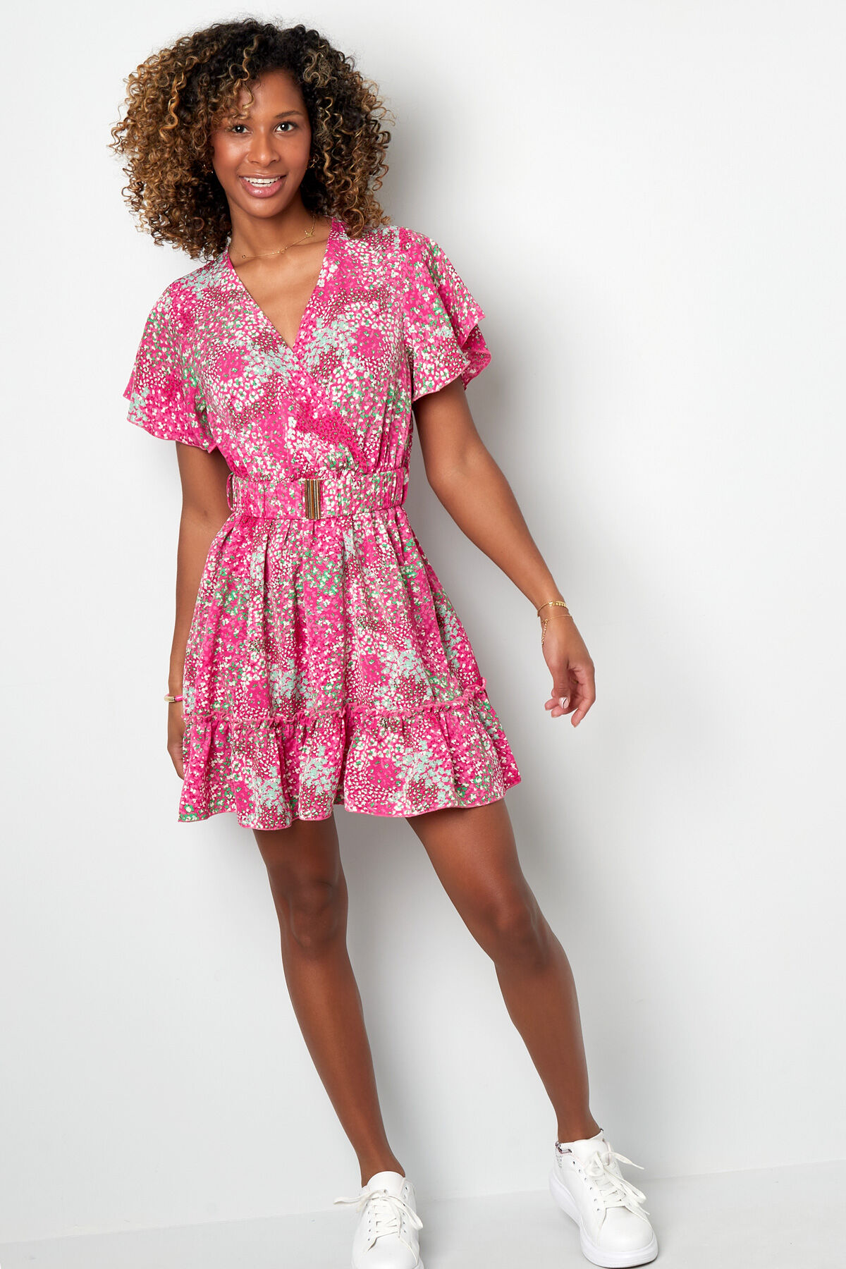 Vestido Midi Estampado Floral Rosa h5 Imagen3