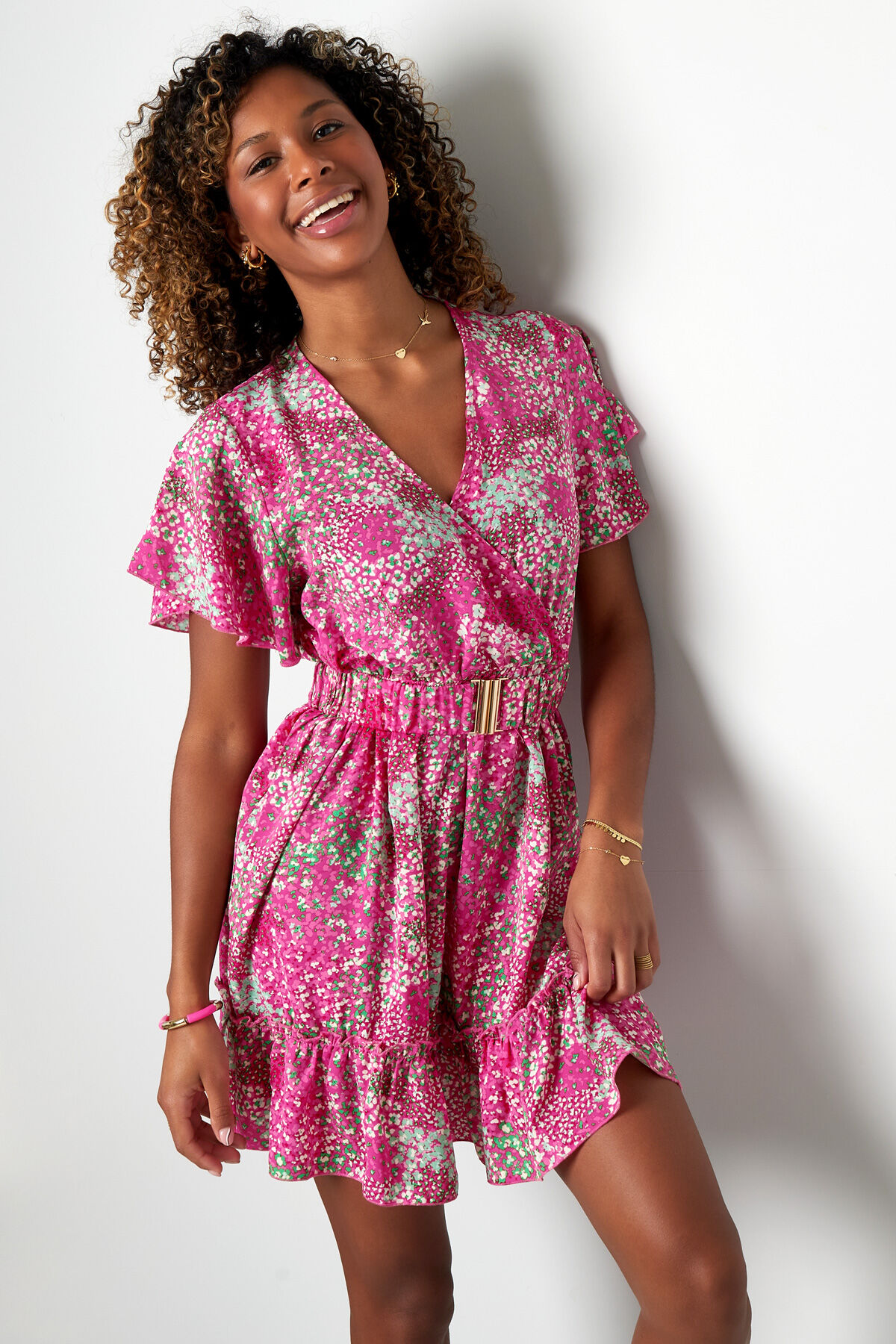Vestido Midi Estampado Floral Rosa Imagen6
