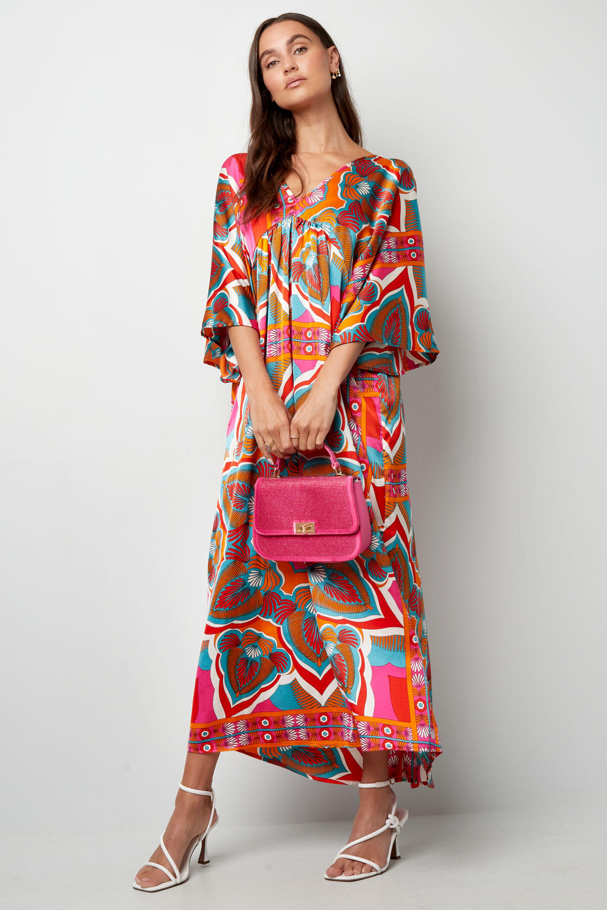 Maxi vestido estampado feliz - naranja/rojo Imagen3