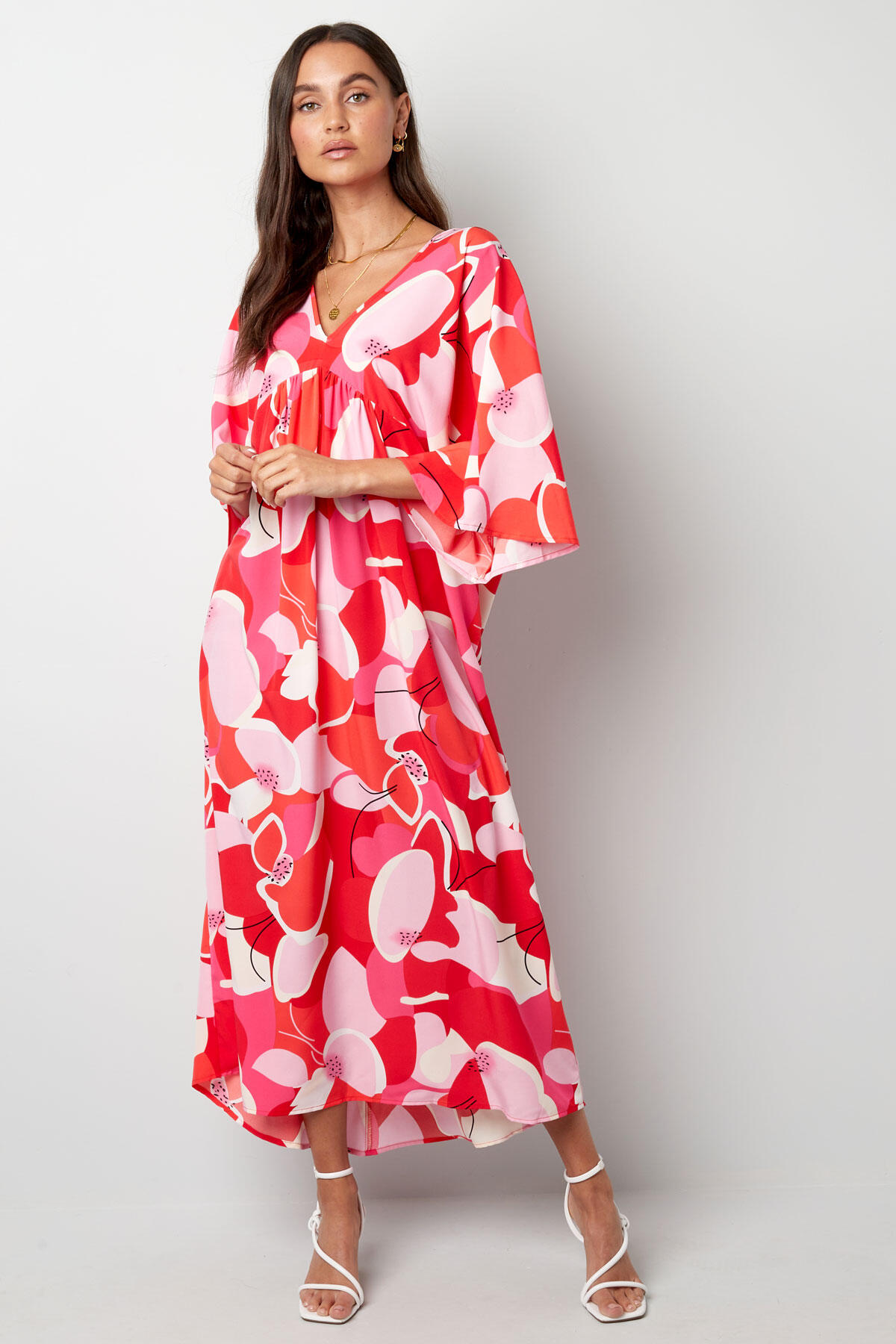 Vestido estampado floral abstracto h5 Imagen3