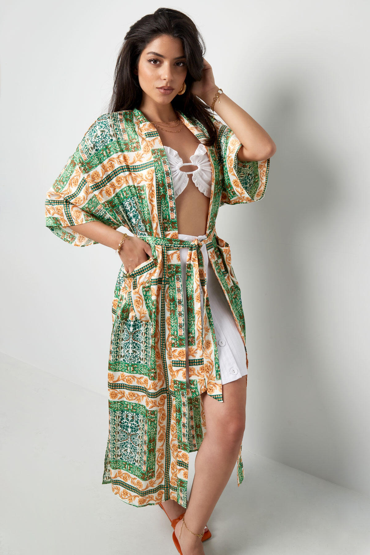 Kimono-Busty-Print – Orange Bild2