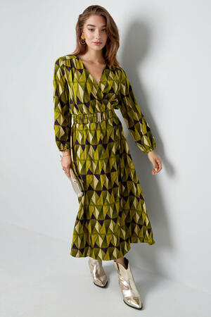 Robe Maxi Femme Polyester Imprimé Géométrique Ceinture Taille h5 Image2