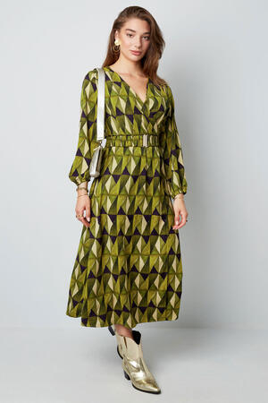 Robe Maxi Femme Polyester Imprimé Géométrique Ceinture Taille h5 Image4