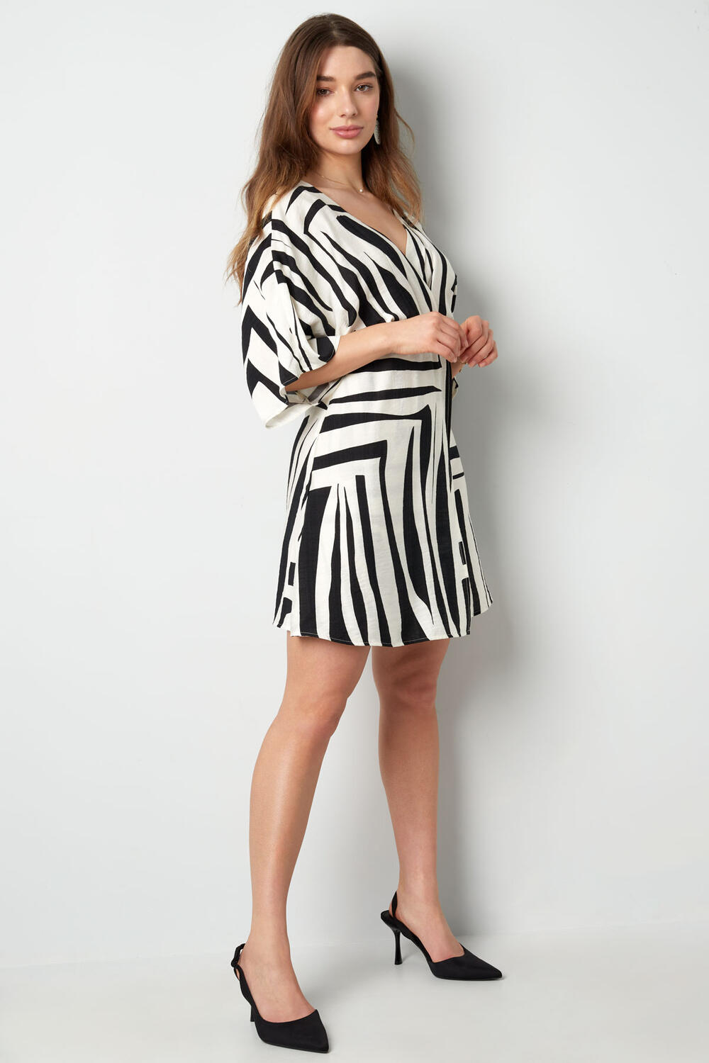 Minikleid Mit Print - Schwarz/Weiß h5Bild7