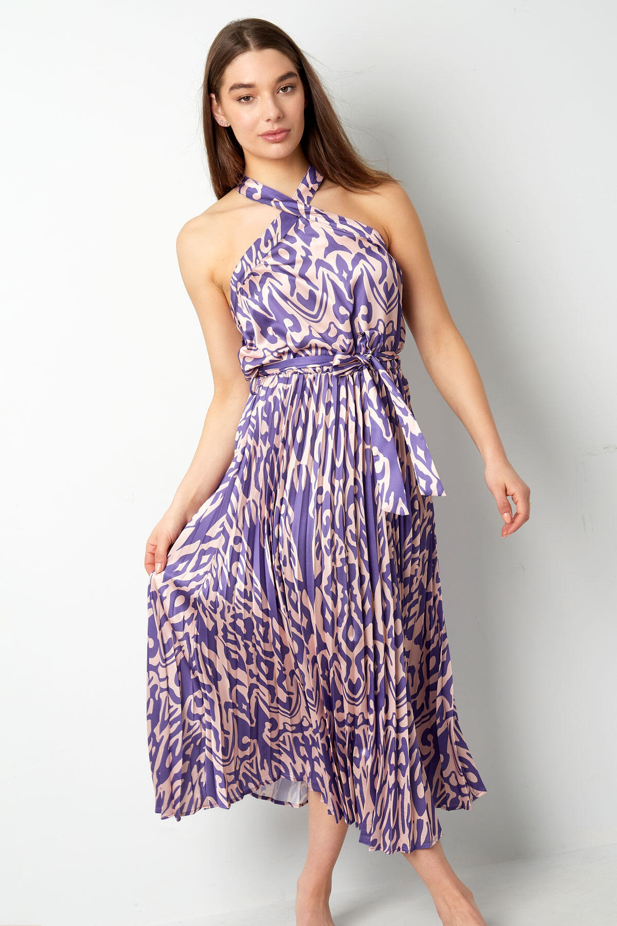 Polyester Women's Maxi Dress Halter Neck Printed Pattern h5 Picture6