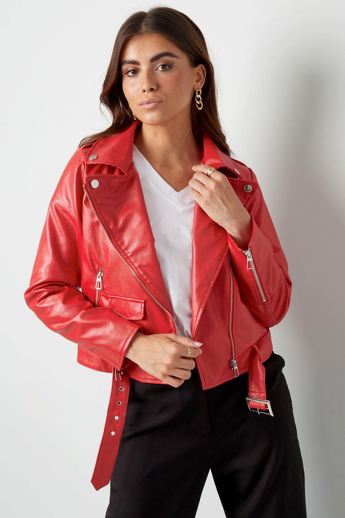 PU-Lederjacke – Silber Bild4