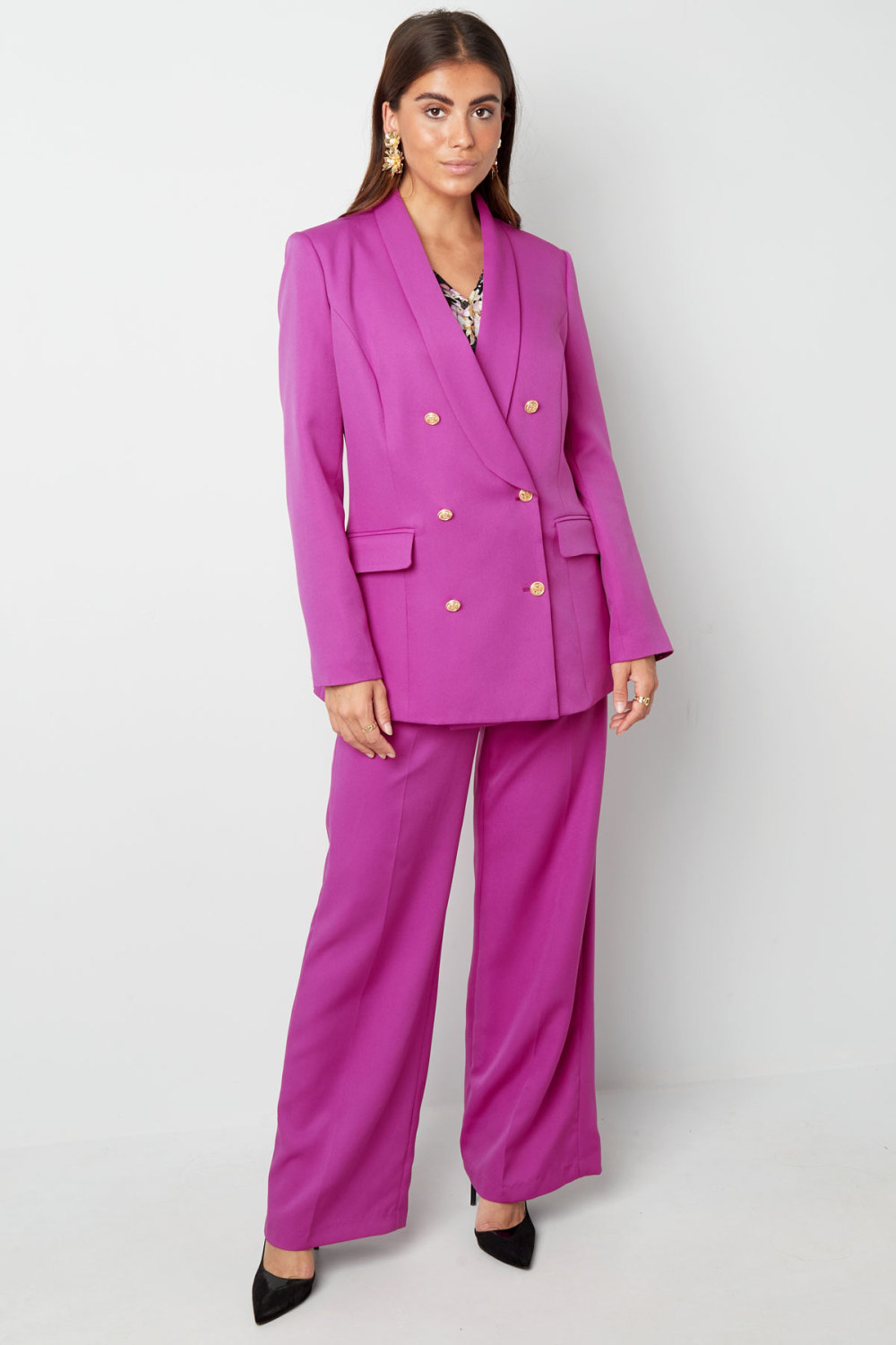 Oversized Blazer Gold Color Buttons h5Picture8