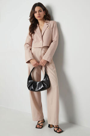 Polyester Women's Suit Set Cropped Blazer Style h5 Picture8